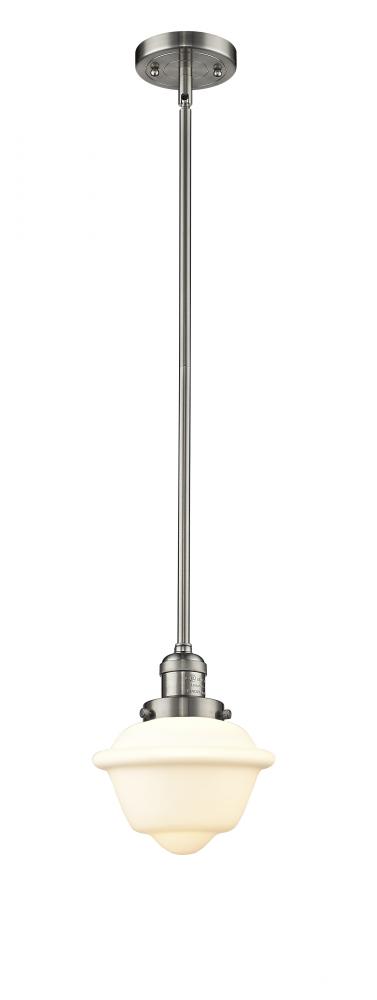 Oxford - 1 Light - 8 inch - Brushed Satin Nickel - Stem Hung - Mini Pendant