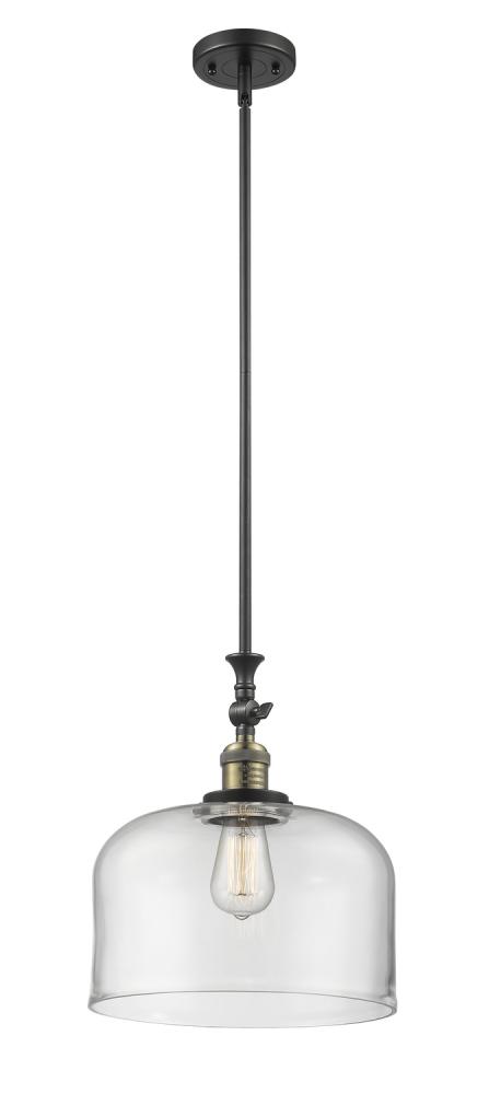 Bell - 1 Light - 12 inch - Black Antique Brass - Stem Hung - Mini Pendant