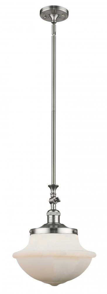 Oxford - 1 Light - 12 inch - Brushed Satin Nickel - Stem Hung - Mini Pendant
