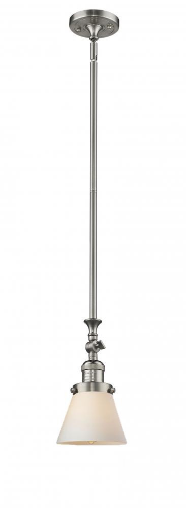 Cone - 1 Light - 6 inch - Brushed Satin Nickel - Stem Hung - Mini Pendant
