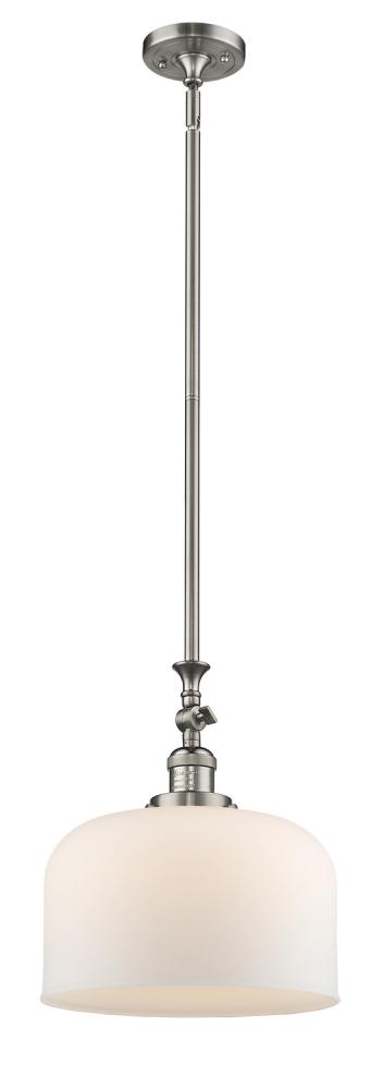 Bell - 1 Light - 12 inch - Brushed Satin Nickel - Stem Hung - Mini Pendant