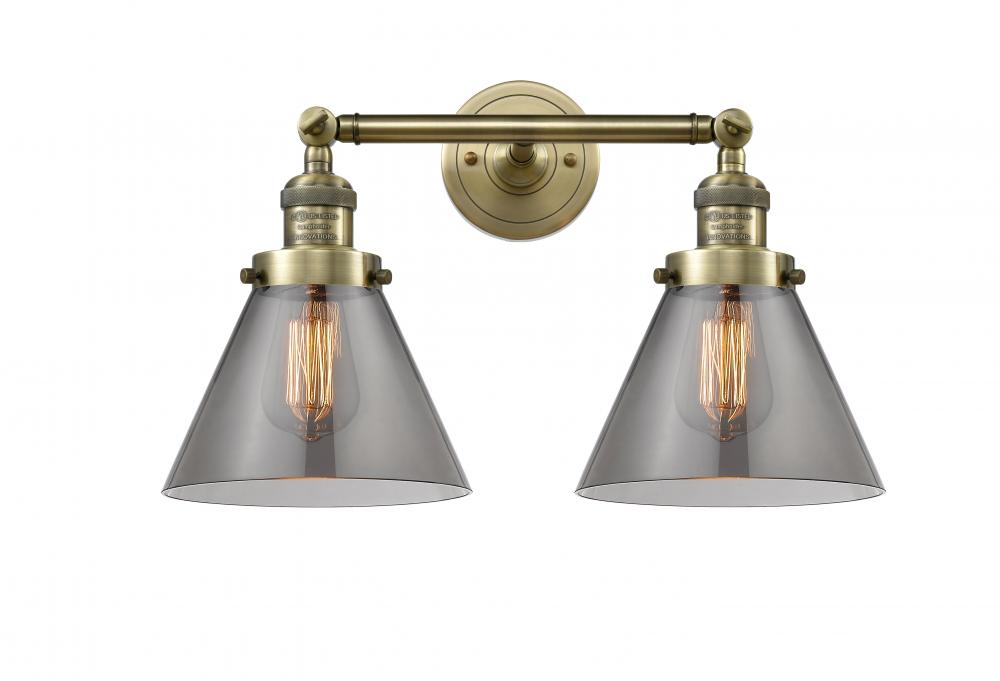 Cone - 2 Light - 18 inch - Antique Brass - Bath Vanity Light