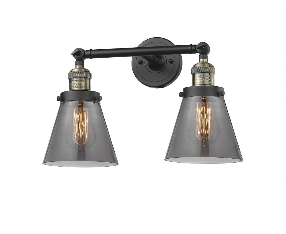 Cone - 2 Light - 16 inch - Black Antique Brass - Bath Vanity Light