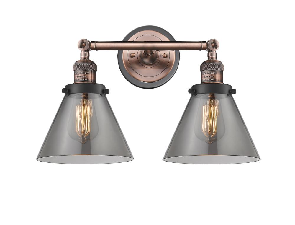 Cone - 2 Light - 18 inch - Antique Copper - Bath Vanity Light