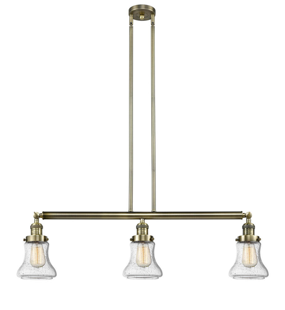 Bellmont - 3 Light - 39 inch - Antique Brass - Stem Hung - Island Light