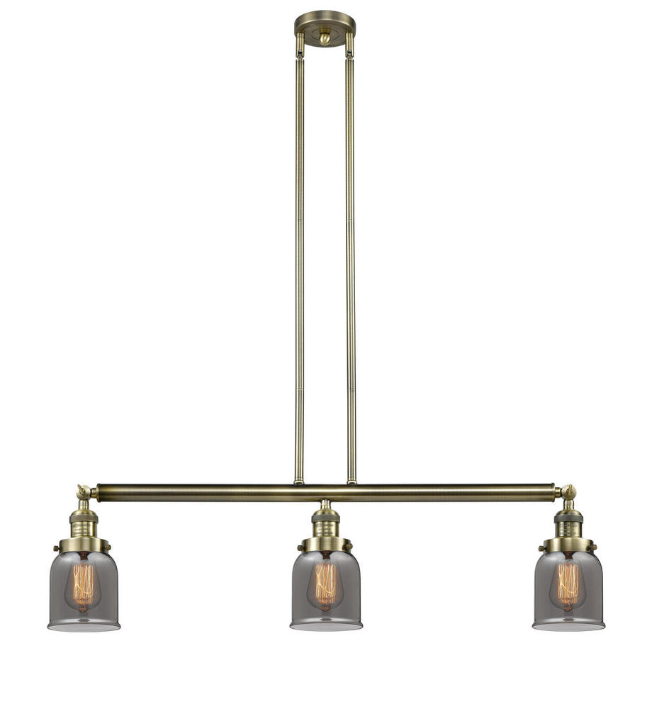 Bell - 3 Light - 38 inch - Antique Brass - Stem Hung - Island Light