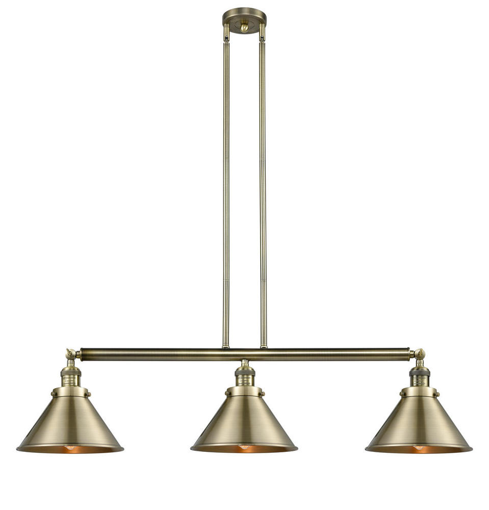 Briarcliff - 3 Light - 43 inch - Antique Brass - Stem Hung - Island Light