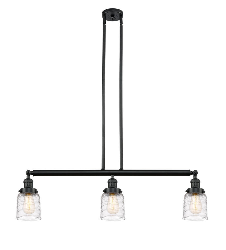 Bell - 3 Light - 38 inch - Matte Black - Stem Hung - Island Light