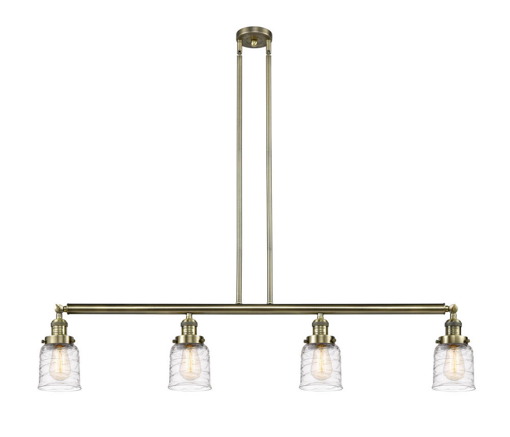 Bell - 4 Light - 50 inch - Antique Brass - Stem Hung - Island Light