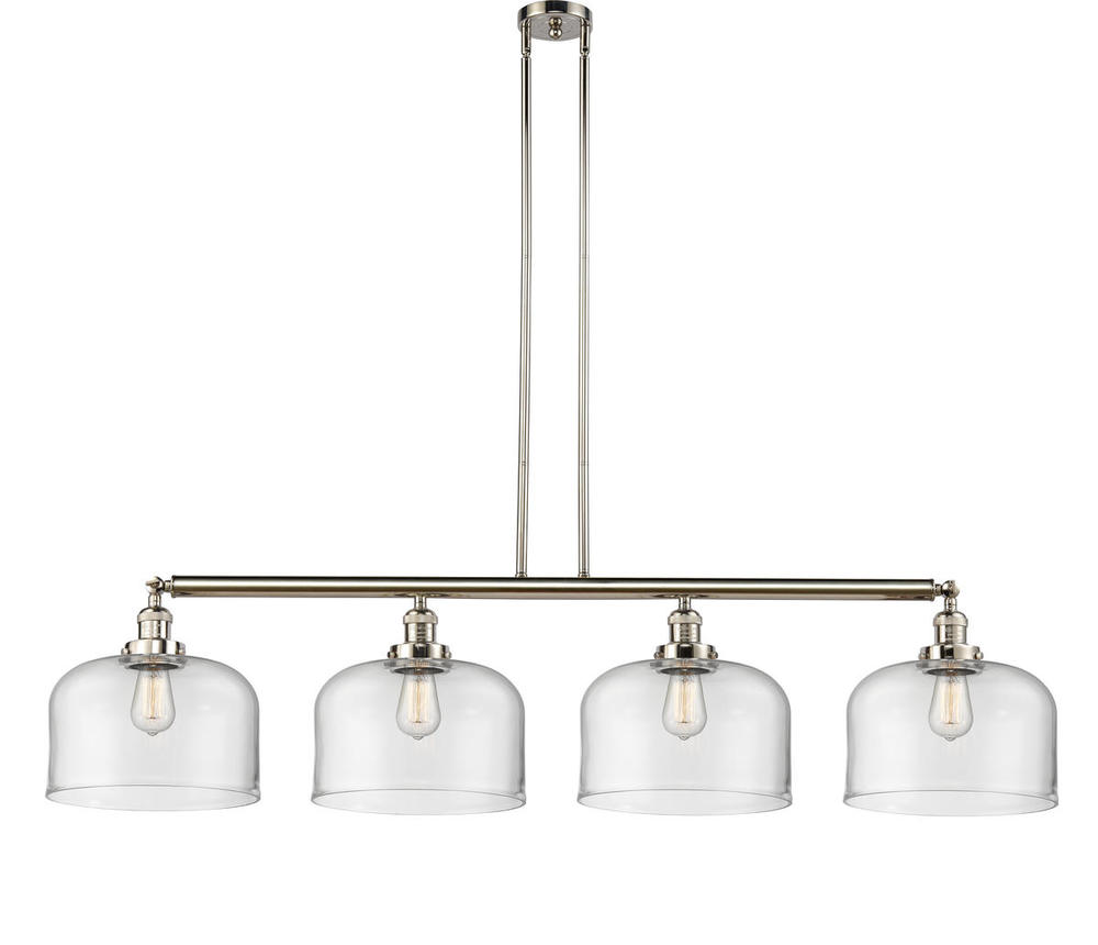 Bell - 4 Light - 54 inch - Polished Nickel - Stem Hung - Island Light