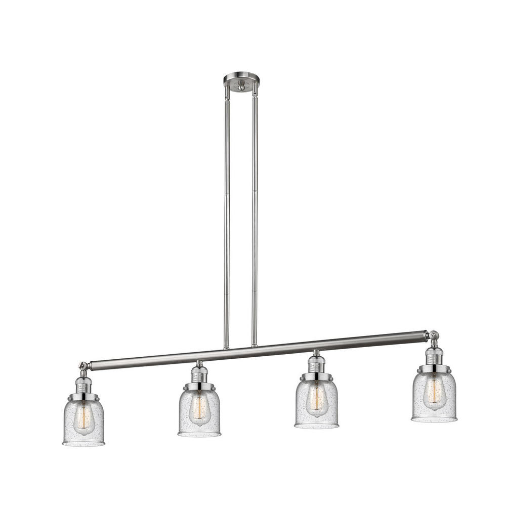 Bell - 4 Light - 50 inch - Brushed Satin Nickel - Stem Hung - Island Light