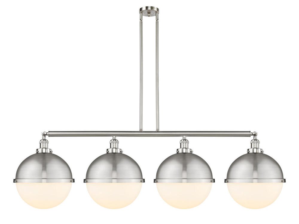 Hampden - 4 Light - 58 inch - Brushed Satin Nickel - Stem Hung - Island Light