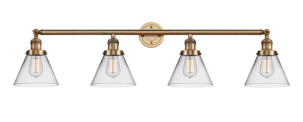 Cone - 4 Light - 44 inch - Brushed Brass - Bath Vanity Light