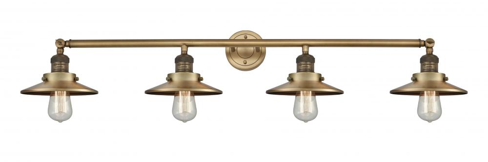 Railroad - 4 Light - 44 inch - Brushed Brass - Bath Vanity Light