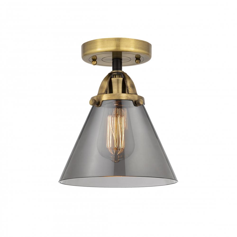 Cone - 1 Light - 8 inch - Black Antique Brass - Semi-Flush Mount