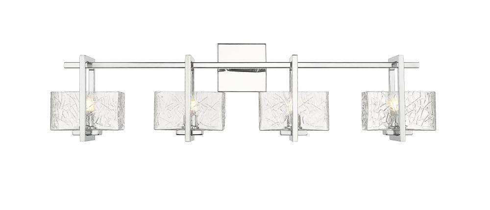 Striate - 4 Light - 33 inch - Polished Chrome - Bath Vanity Light