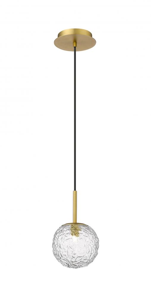 Barrington - 1 Light - 6 inch - Brushed Brass - Cord hung - Mini Pendant