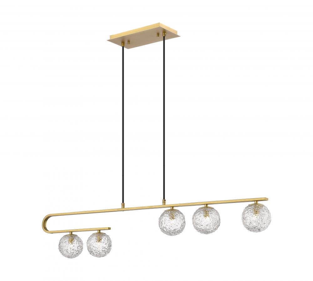 Barrington - 5 Light - 45 inch - Brushed Brass - Cord hung - Island Light