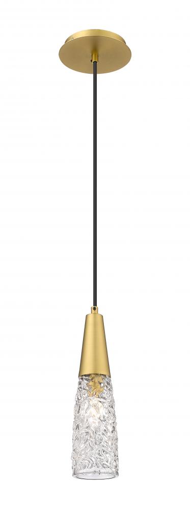 Amherst Brook - 1 Light - 3 inch - Brushed Brass - Cord Hung - Mini Pendant