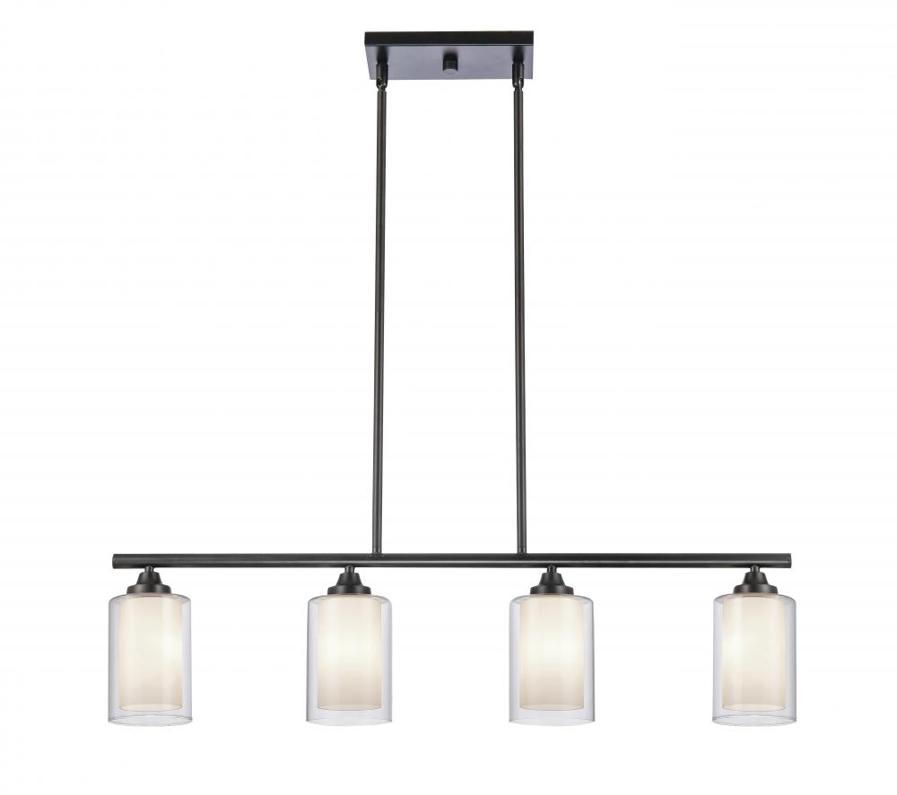 Fairbank - 4 Light - 34 inch - Matte Black - Cord hung - Island Light