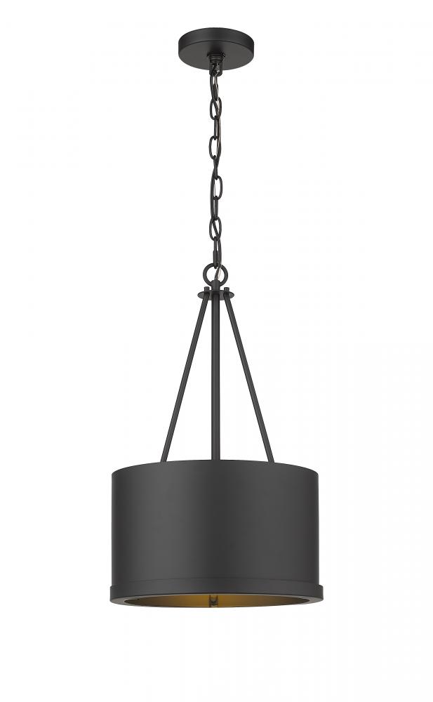 Eclipse - 1 Light - 12 inch - Matte Black - Chain Hung - Mini Pendant