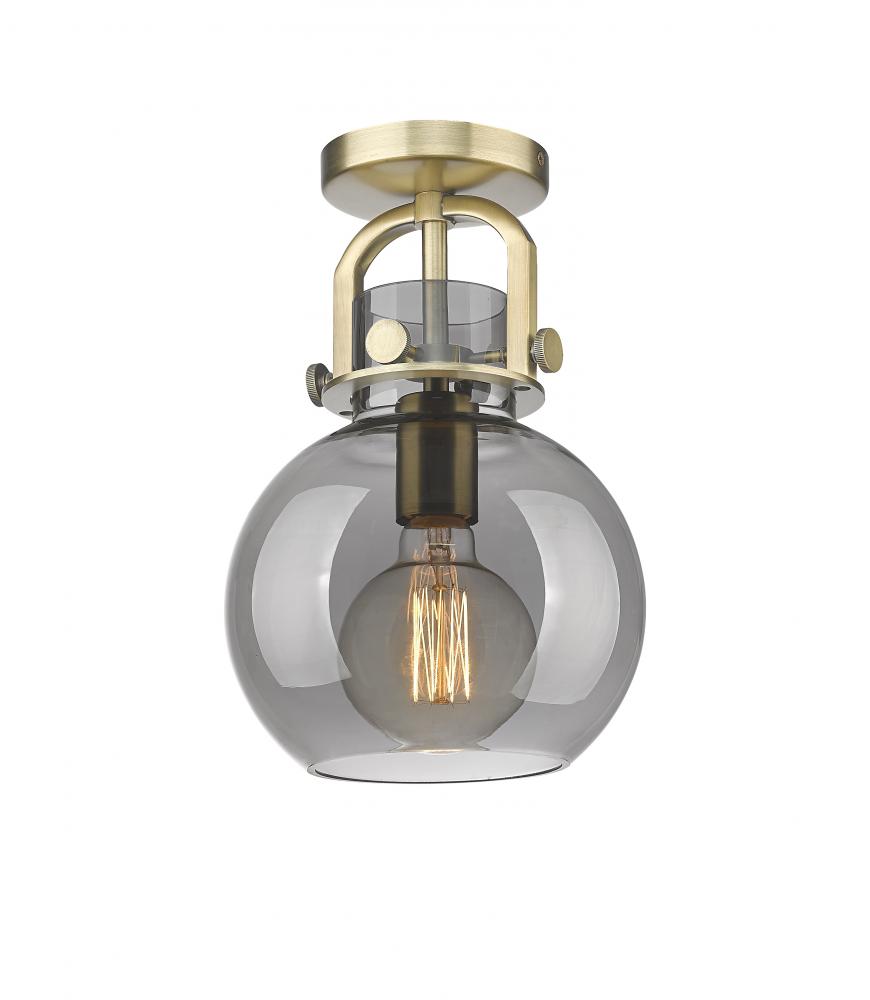 Newton Sphere - 1 Light - 8 inch - Brushed Brass - Flush Mount