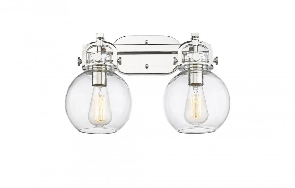 Newton Sphere - 2 Light - 17 inch - Polished Nickel - Bath Vanity Light