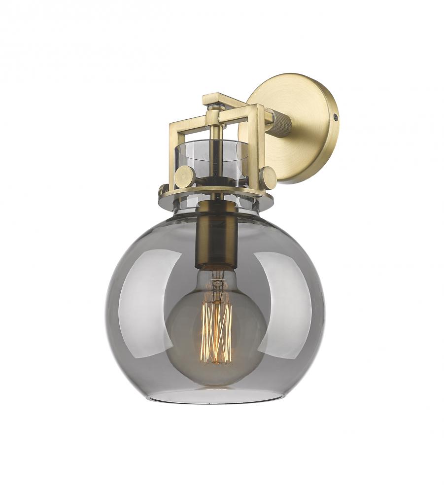 Newton Sphere - 1 Light - 8 inch - Brushed Brass - Sconce