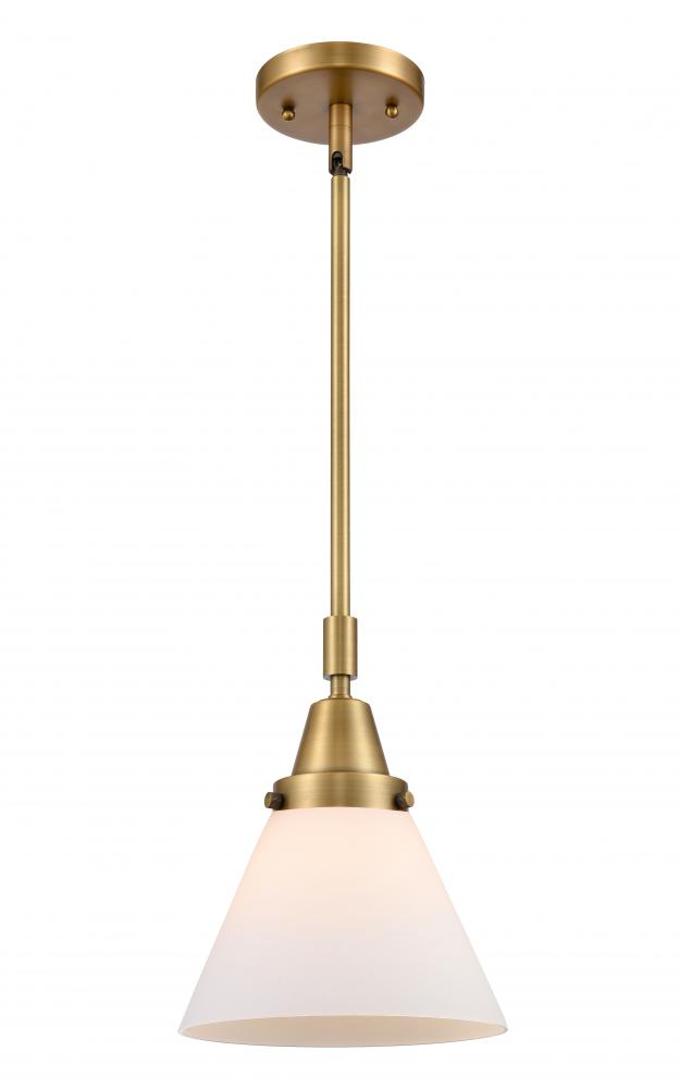 Cone - 1 Light - 8 inch - Brushed Brass - Mini Pendant