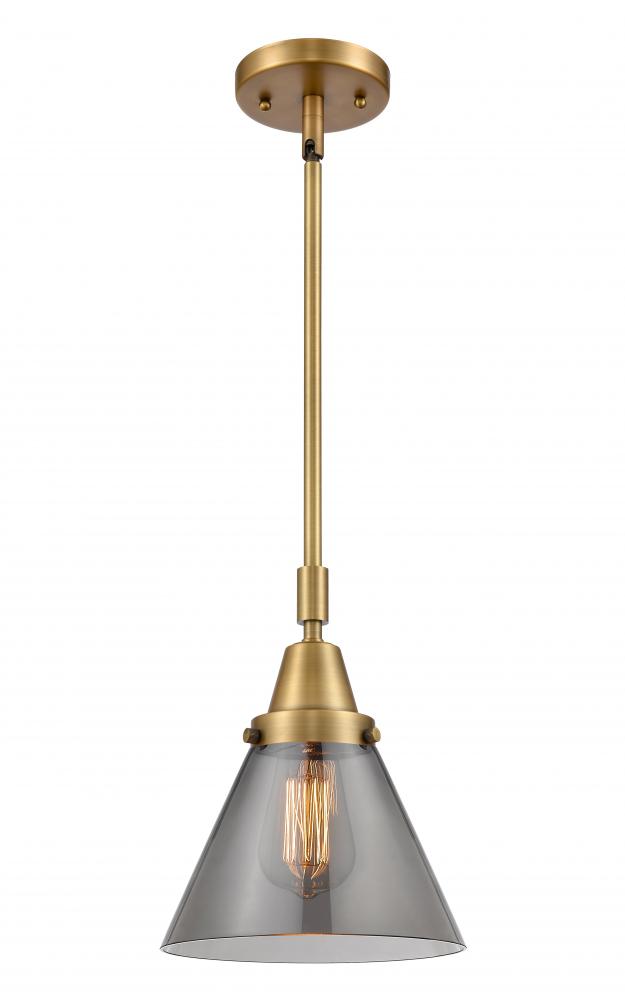 Cone - 1 Light - 8 inch - Brushed Brass - Mini Pendant