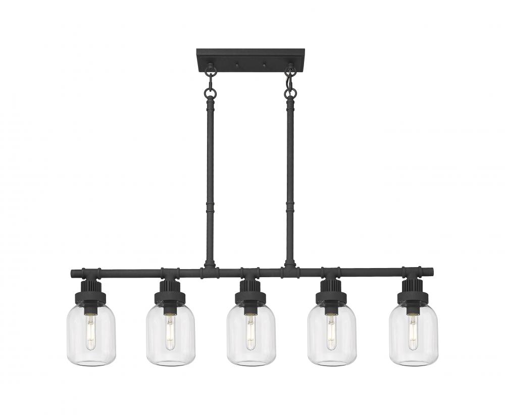 Somers - 5 Light - 43 inch - Textured Black - Linear Pendant