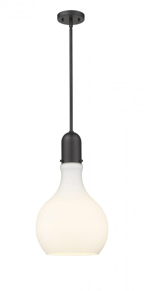 Amherst - 1 Light - 12 inch - Matte Black - Stem hung - Mini Pendant