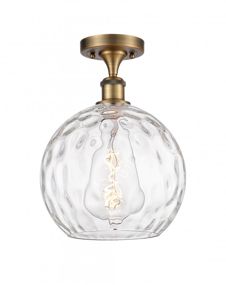 Athens Water Glass - 1 Light - 10 inch - Brushed Brass - Semi-Flush Mount