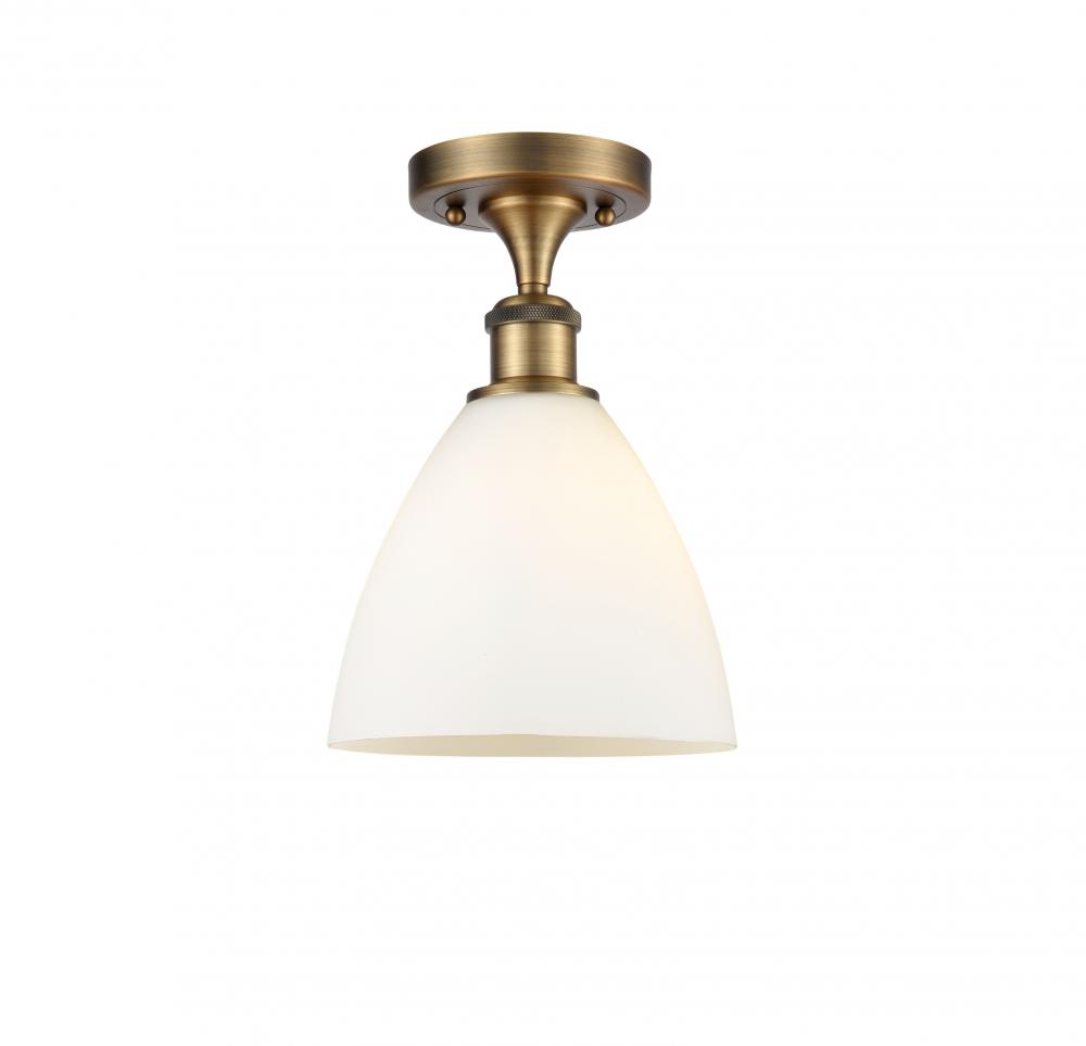 Bristol - 1 Light - 8 inch - Brushed Brass - Semi-Flush Mount