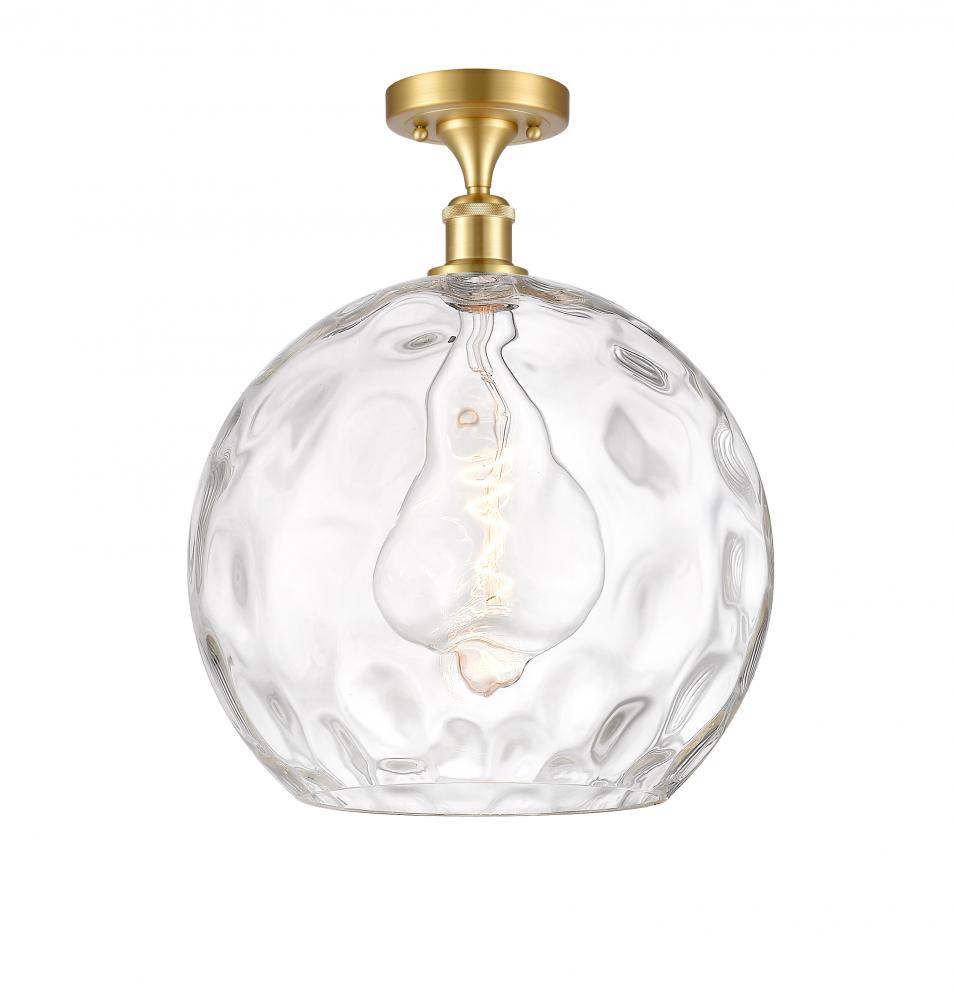 Athens Water Glass - 1 Light - 13 inch - Satin Gold - Semi-Flush Mount