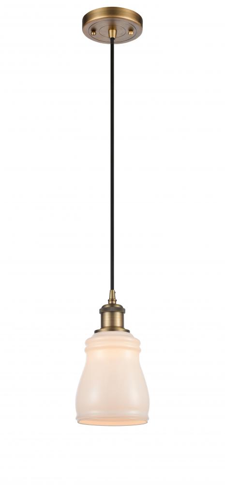 Ellery - 1 Light - 5 inch - Brushed Brass - Cord hung - Mini Pendant