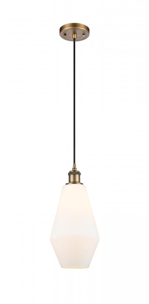 Cindyrella - 1 Light - 7 inch - Brushed Brass - Cord hung - Mini Pendant
