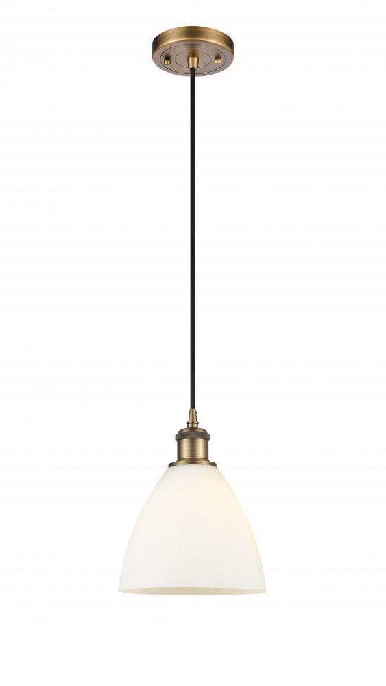 Bristol - 1 Light - 8 inch - Brushed Brass - Cord hung - Mini Pendant