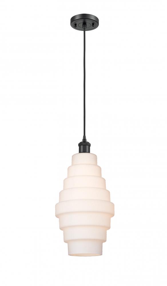 Cascade - 1 Light - 8 inch - Matte Black - Cord hung - Mini Pendant