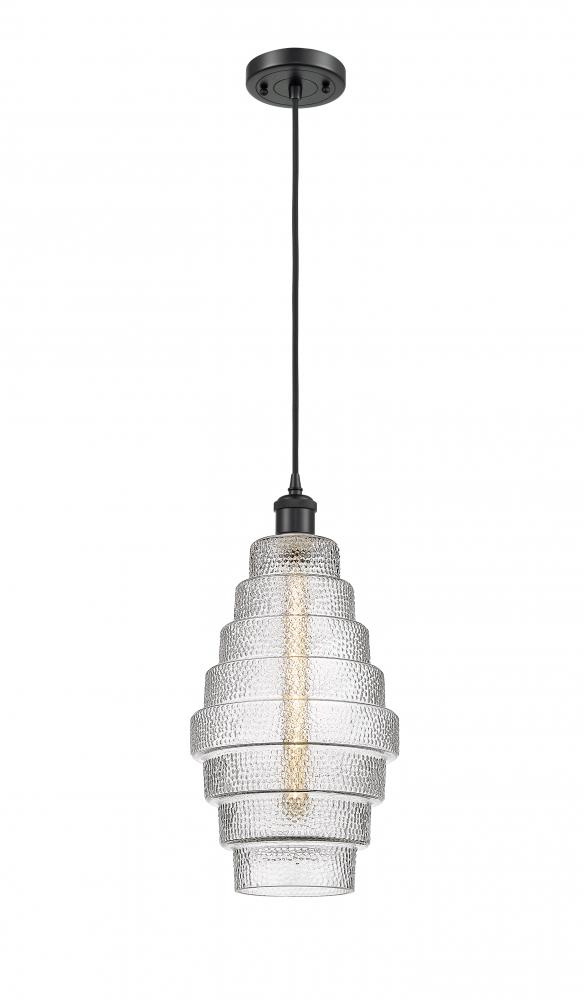 Cascade - 1 Light - 8 inch - Matte Black - Cord hung - Mini Pendant