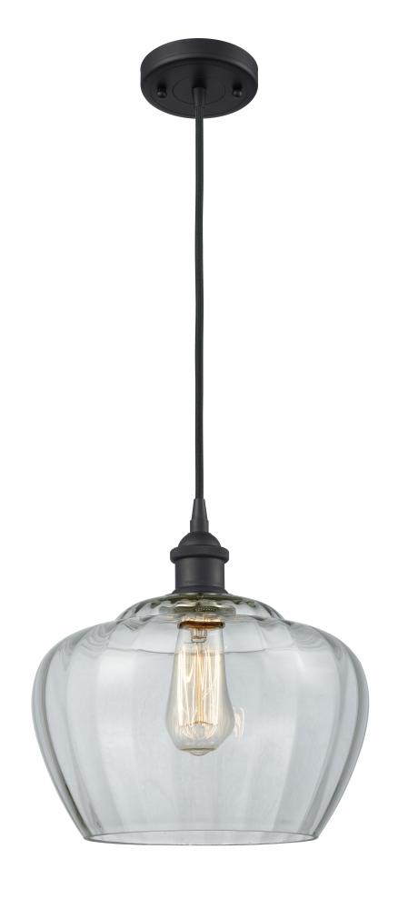 Fenton - 1 Light - 11 inch - Matte Black - Cord hung - Mini Pendant