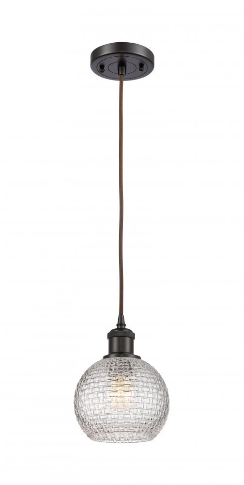 Athens - 1 Light - 6 inch - Oil Rubbed Bronze - Cord hung - Mini Pendant