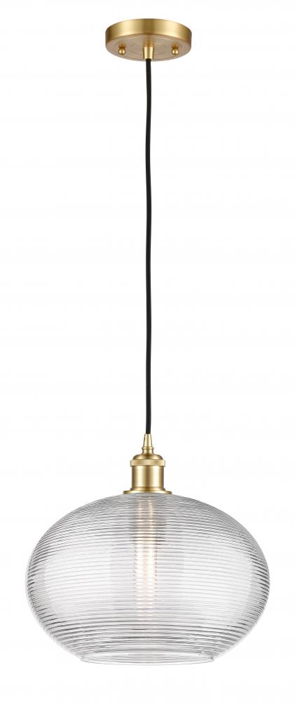 Ithaca - 1 Light - 12 inch - Satin Gold - Cord hung - Mini Pendant