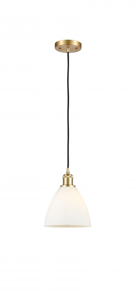 Bristol - 1 Light - 8 inch - Satin Gold - Cord hung - Mini Pendant