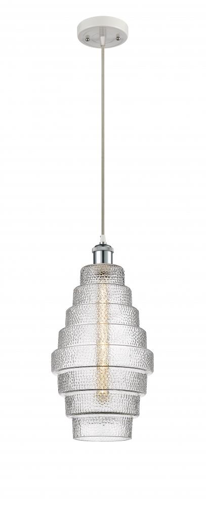 Cascade - 1 Light - 8 inch - White Polished Chrome - Cord hung - Mini Pendant