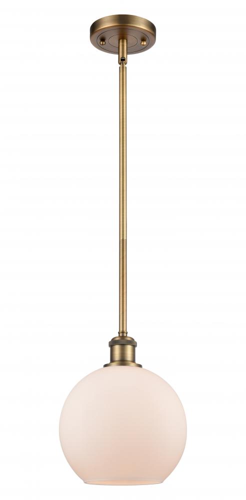 Athens - 1 Light - 8 inch - Brushed Brass - Mini Pendant