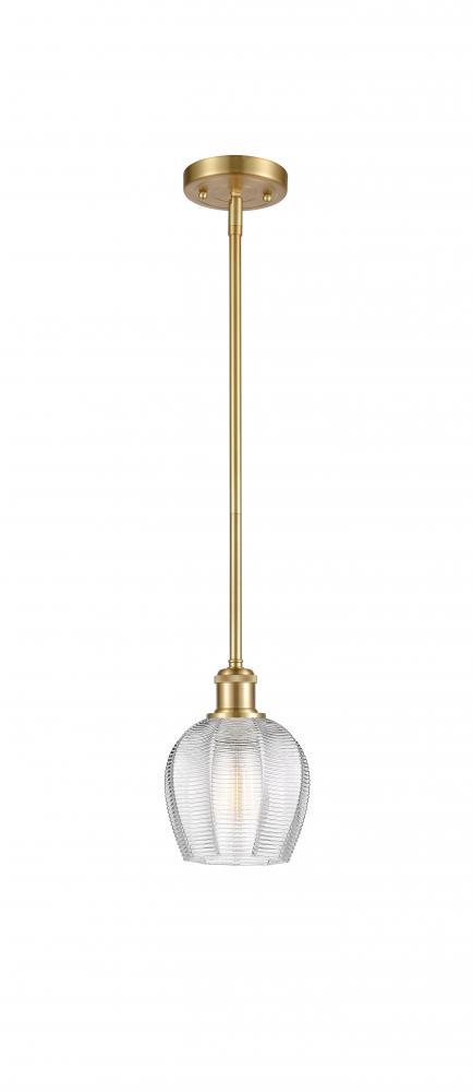 Norfolk - 1 Light - 6 inch - Satin Gold - Mini Pendant