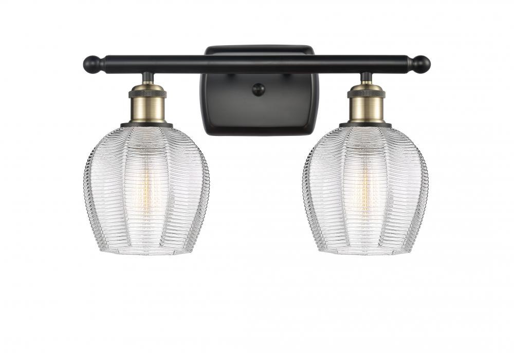 Norfolk - 2 Light - 16 inch - Black Antique Brass - Bath Vanity Light