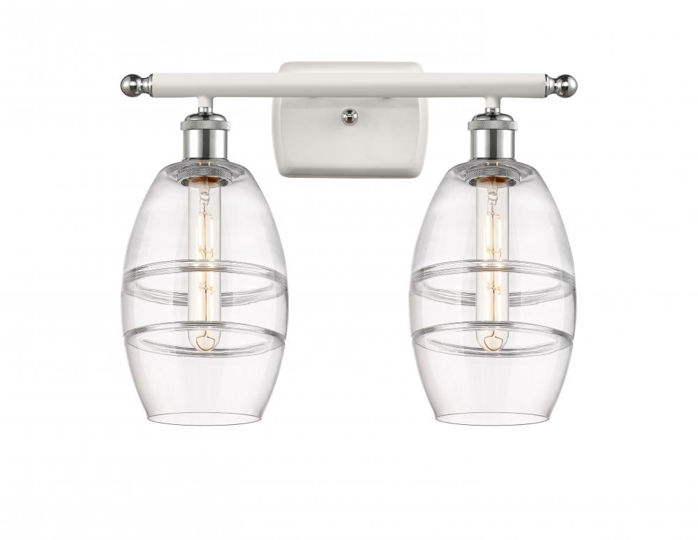 Vaz - 2 Light - 16 inch - White Polished Chrome - Bath Vanity Light