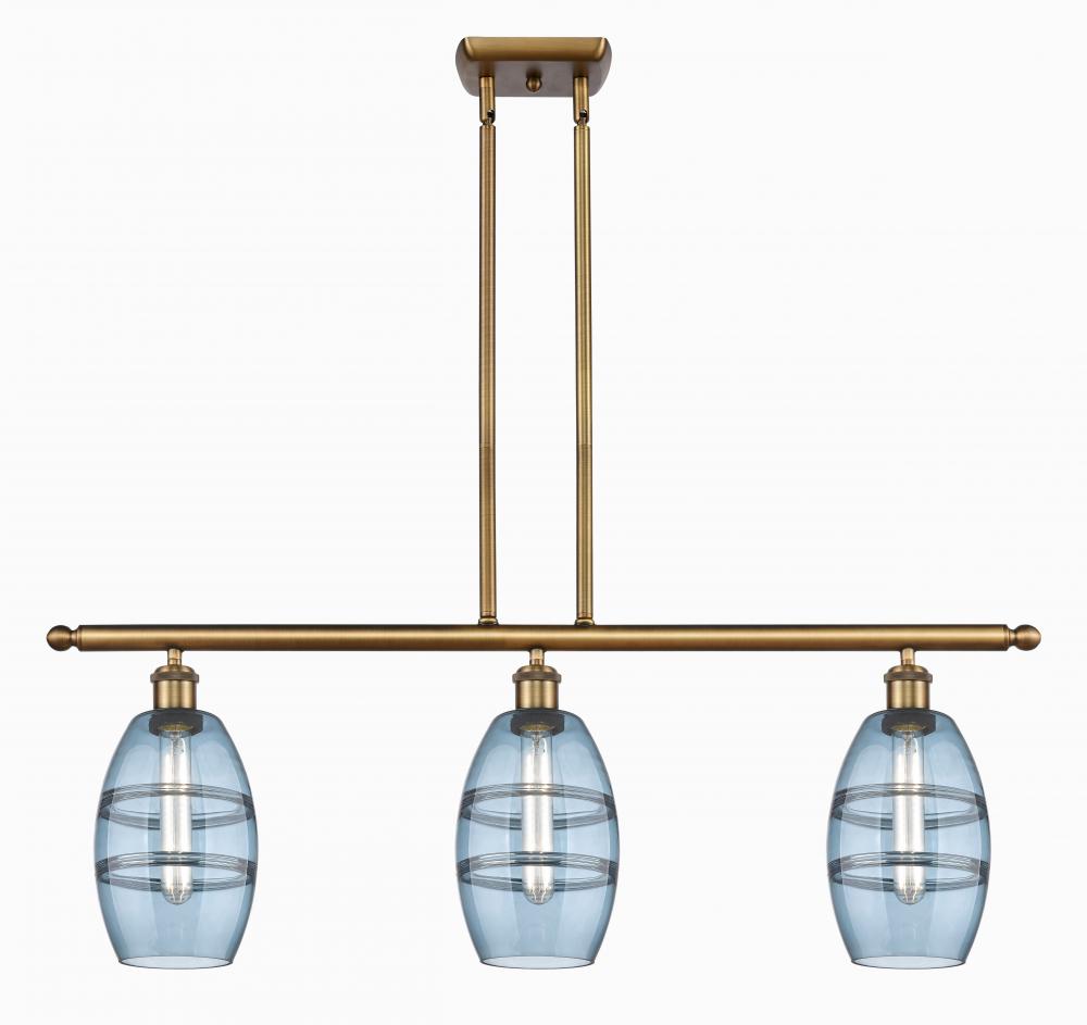 Vaz - 3 Light - 36 inch - Brushed Brass - Cord hung - Island Light